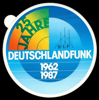 Werbe Aufkleber - Deutschlandfunk 25 Jahre 1987 DLF - 10x10cm - Vintage 80er