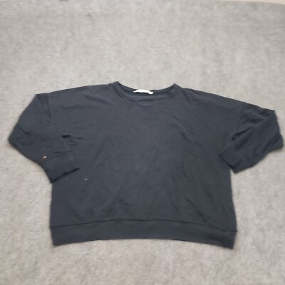 Zara TRF Sweater Womens Medium Black Sweatshirt Crew Neck Cotton Knit  Ladies * | eBay