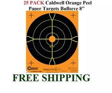 25 PACK CALDWELL ORANGE PEEL TARGETS  8" Self-Adhesive Bullseye  splatter target