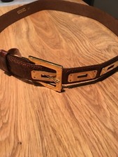 Anna Valerie Adolf Vintage Gürtel,TOP, 85cm, braun, 60s Applikationen in Gold