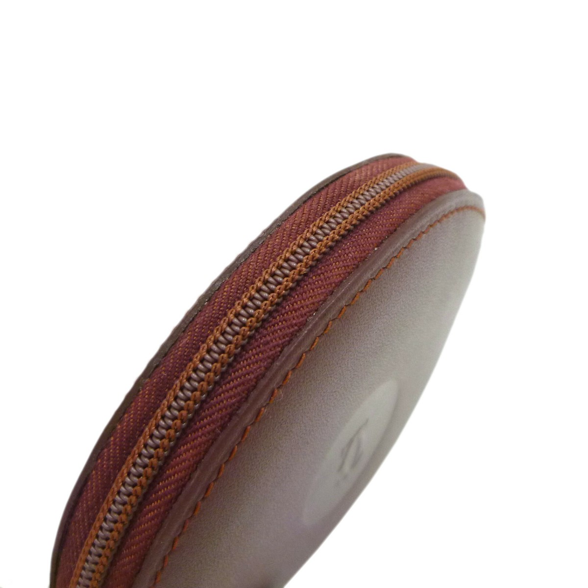 Authentic Cartier Vintage Must De Round Coin Purse Bordeaux  