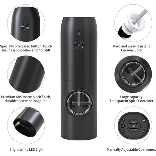 Professional Electric Salt and Pepper Grinder Set, Battery Operated for Kitchen - Picture 10 of 11