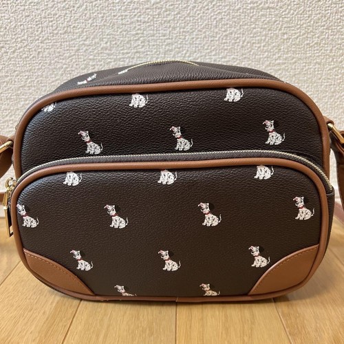 Disney 101 Dalmatians Lucky Shoulder Bag Purse Brown PVC W8xH6xD3inch Japan