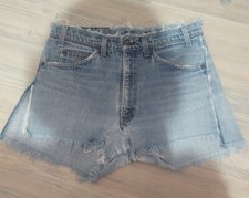 Vintage Levis Orange Tab Daisy Dukes Denim Shorts Distressed 33 Made In USA