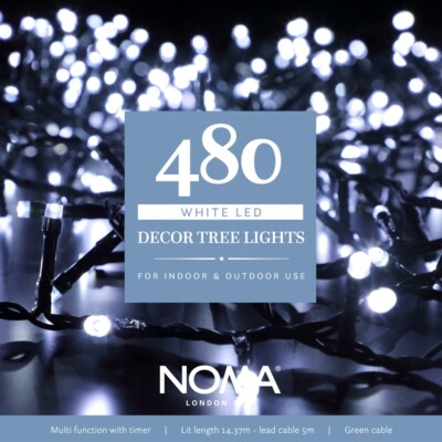 Noma Weihnachten 480 LED klar weiß Multifunktion Stecker Außen Lichterkette