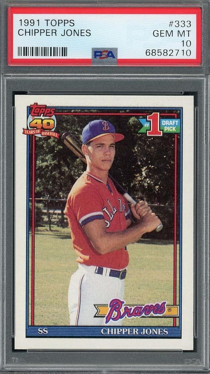 Chipper Jones 1991 Topps Baseball Rookie Card RC #333 Graded