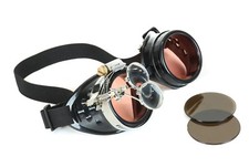 Steampunk Goggles Crazy GCG Burning man Cosplay Costume Mad Scientist 16X Red