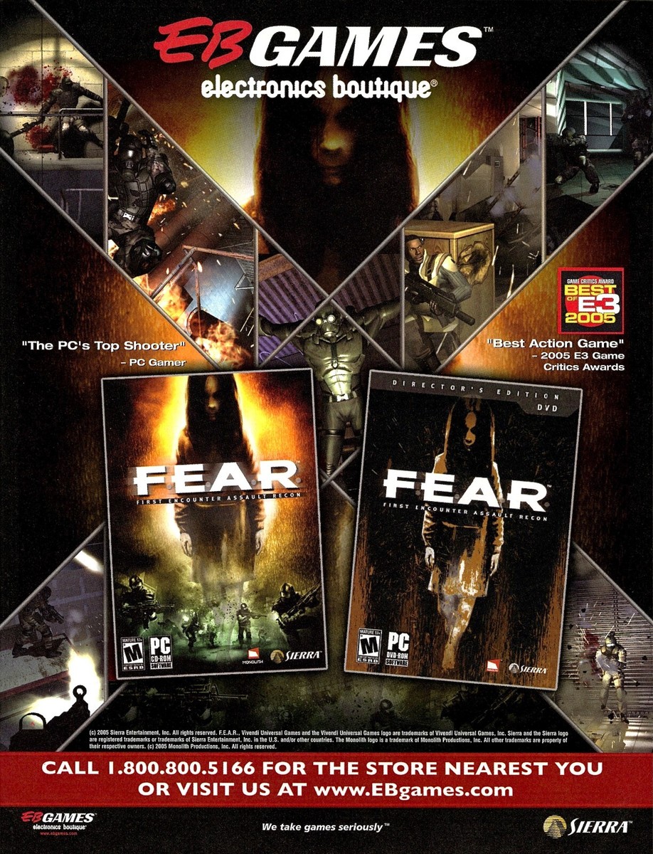 F.E.A.R. PC Game PS3 Xbox 360 2005 EB Games Promo Ad Art Print