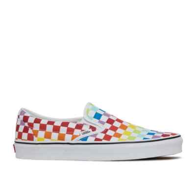 Vans Classic Slip-On Canvas Rainbow Checkerboard Slip-on Unisex Shoes  W6