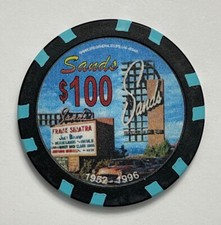 Sands Hotel and Casino Las Vegas Rat Pack $100 Chip Sinatra Gaming Poker Copa