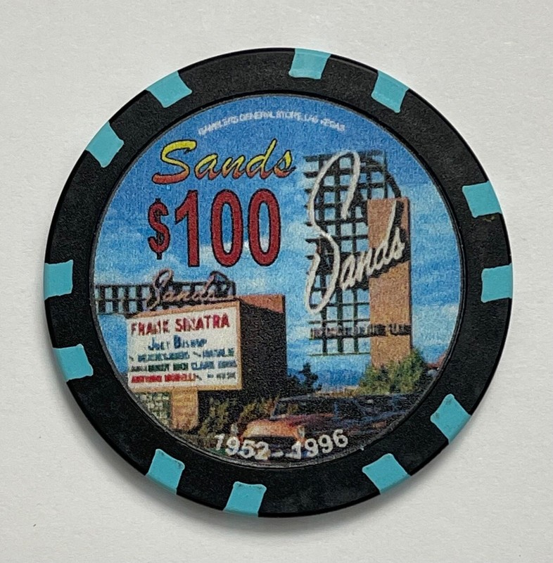 Sands Hotel and Casino Las Vegas Rat Pack $100 Chip Sinatra Gaming Poker Copa