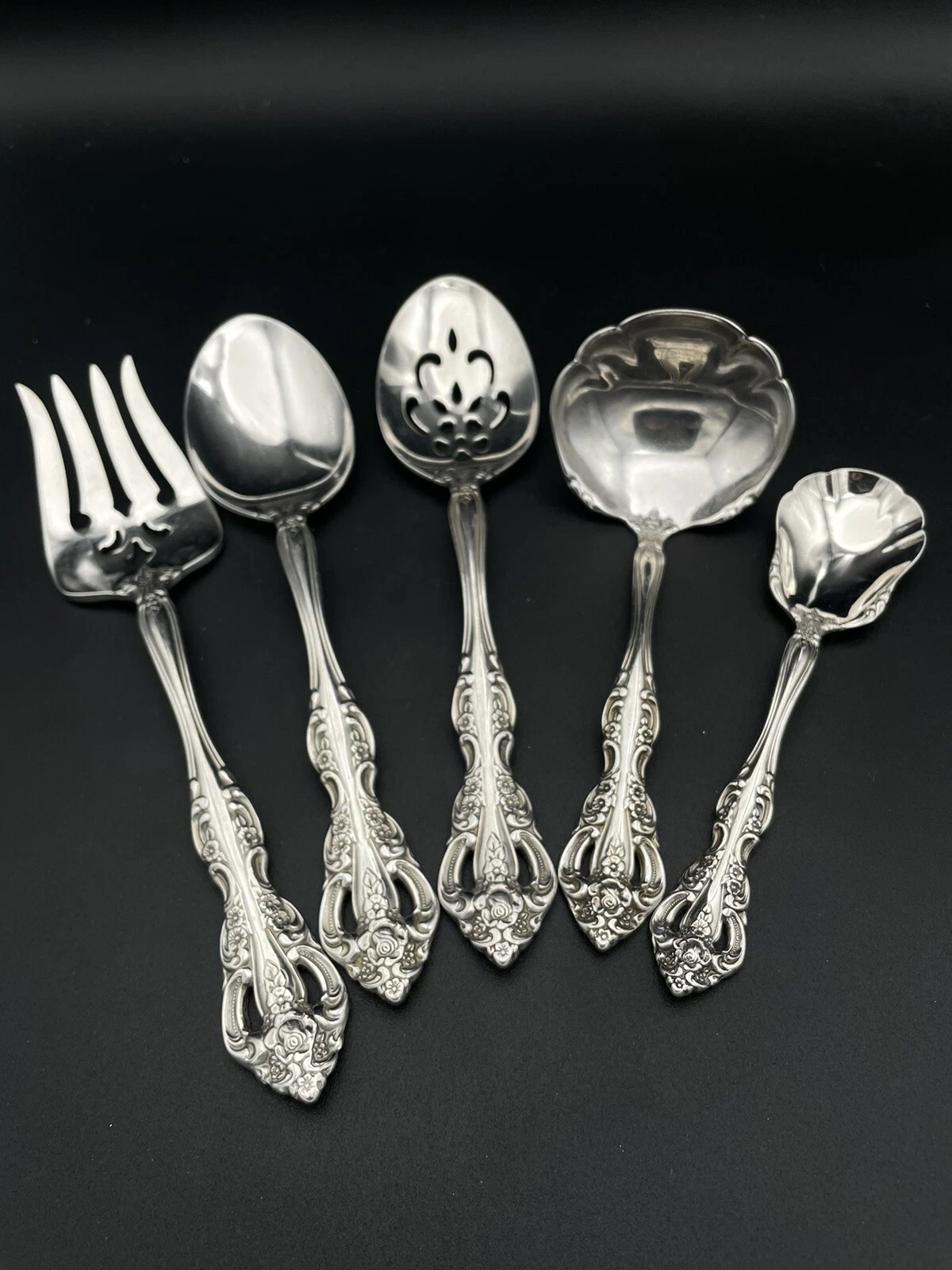 Oneida Michelangelo Cube Set 5 Serving Pieces Heirloom Stainless Flatware