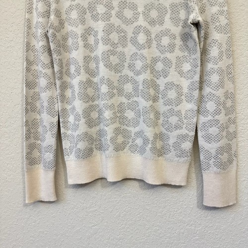EQUIPMENT Femme Pullover Sweater Womens M Cream Floral Cashmere Blend Crew Neck - Picture 4 of 9