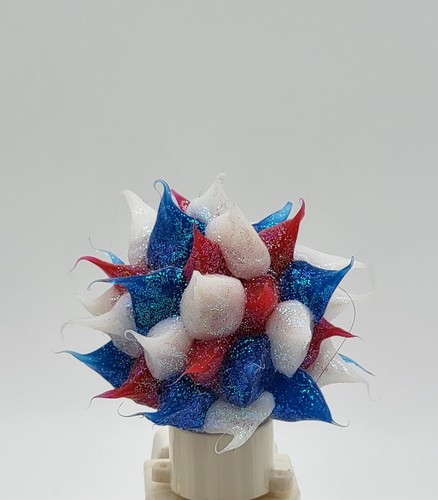 Fuochi d'artificio rosso bianco blu lampadina silicone Vickie Jean creazioni fatto a mano - Foto 3 di 7