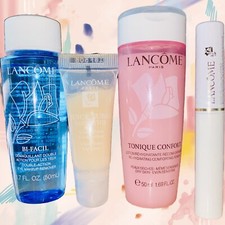 NEW 4 Pc Lanc me Makeup Skincare Set w/FREE Juicy Tube Discontinued