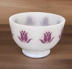 Vintage Fire King Milk Glass Tulip Cottage Cheese Bowl Purple