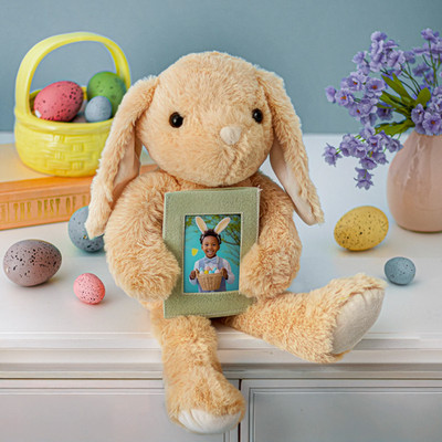 Personalized Bunny Plush with Picture Frame, Personalized Easter Gift