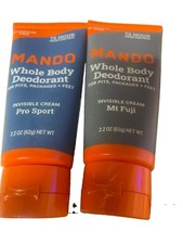 Mando Whole Body Deodorant Invisible Cream 2.2 Oz Set Of 2 Pro Sport And Mt Fuji