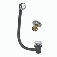 EASYCLEAN SPRUNG PLUG BATH WASTE POP UP CLICK CLACK OVERFLOW CHROME FINISH