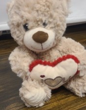 American Greetings Plush Teddy Bear Brown Red Heart Valentines Day 8 LOVE YOU