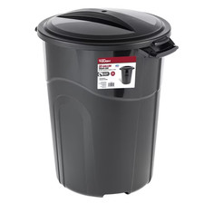 Hyper Tough 32 Gallon Wheeled Garbage Can Heavy Duty Attached Lid Black