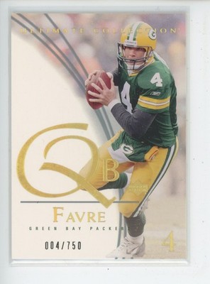 BRETT FAVRE /750 2003 ULTIMATE COLLECTION GOLD 4/750 JERSEY # 1/1  PACKERS