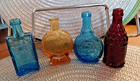 Vintage Wheaton Miniature Glass Bottles Set Of 4 Different Colors and Shapes