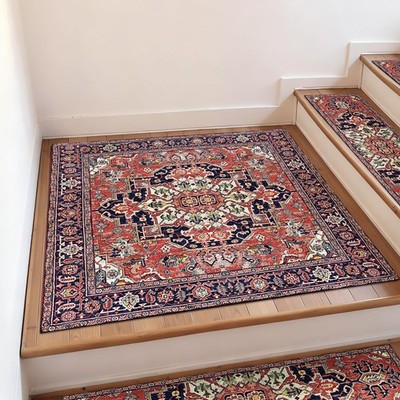 Lacut Stair Treads for Wooden Steps Carpet, Non-Slip Distressed Vintage Stair...