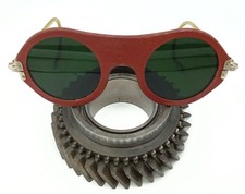 Antique Cesco Spectacle Type Goggles Welding Safety Glasses Vtg Old Steampunk