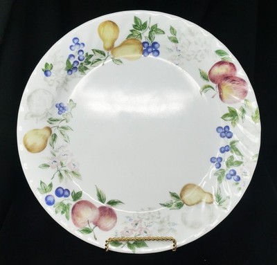 Corning Corelle CHUTNEY Fruit Pattern 10 1/4'' Dinner Plates Swirl Rim