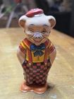 Vintage J Chein Wind Up Walking Pig Tin Toy 4.5" Tall