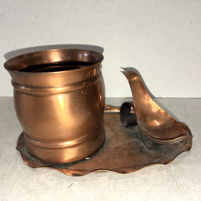 Vintage Gregorian Copper Pipe Tray w Holder & Accessory Compartment Handmade