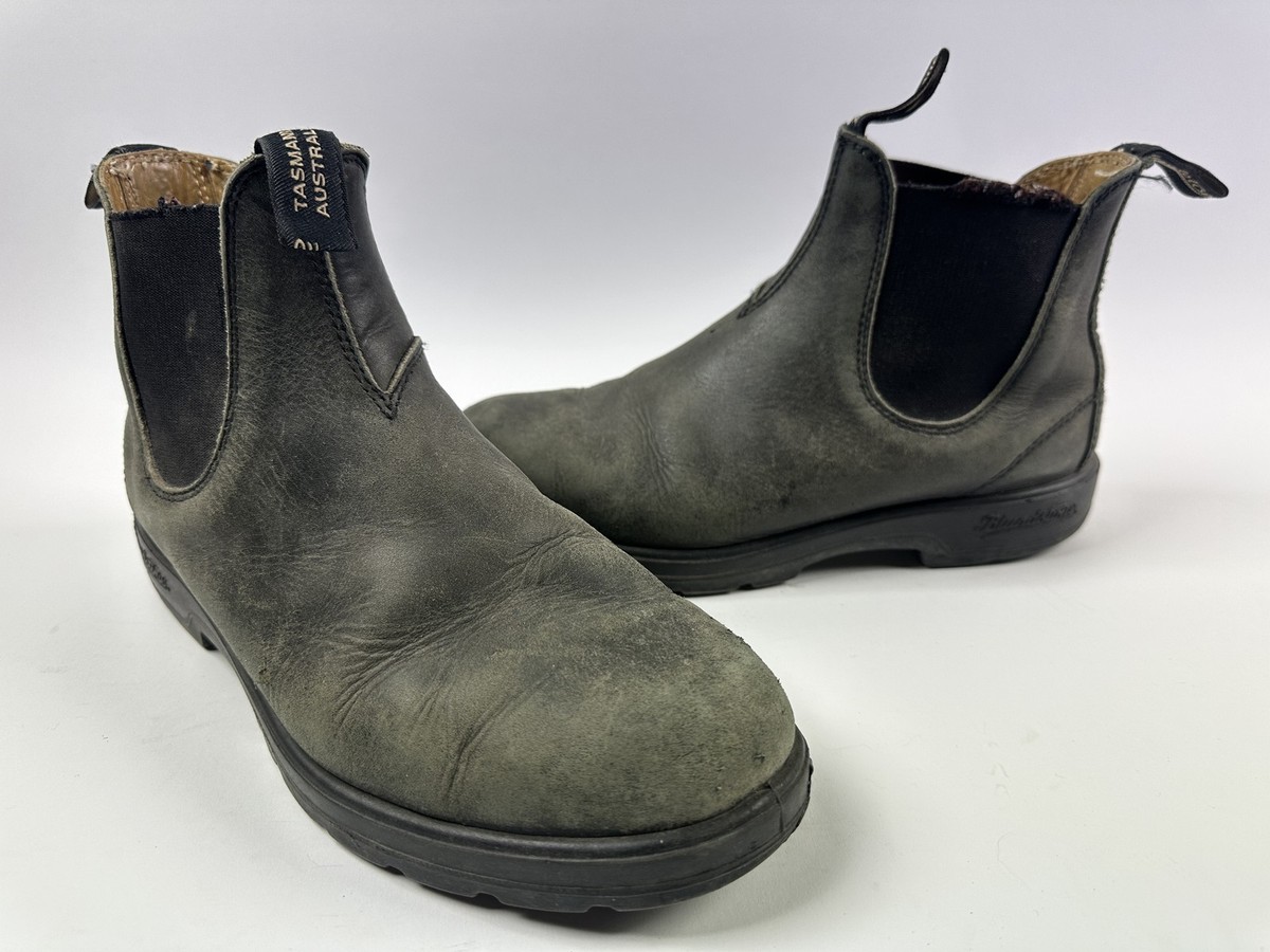 Blundstone Boots Mens Size 8 Black Leather Slip On Chelsea 