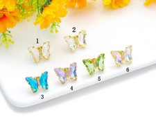 Crystal Butterfly Stud Earrings, Sku FH217