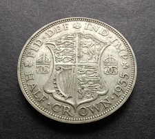 1935 Half Crown - 50% Silver - King George V - British Coin
