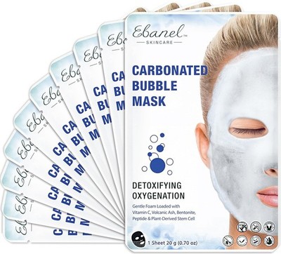 10 Pack Carbonated Bubble Clay Mask, Deep Cleansing Face Mask, Volcanic Ash and 