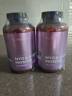 2 X Nutriissa Myo & D-Chiro Inositol Vegan Capsules 180ct Hormonal Balance 09/28