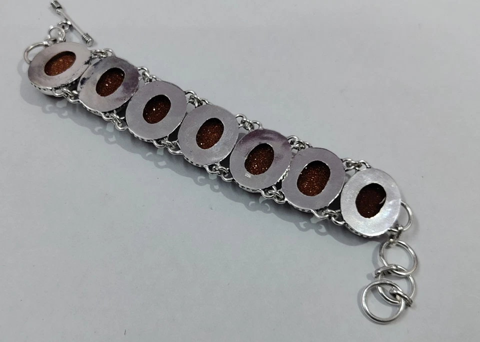 Envío Gratis Enorme Pulsera Piedra Solar Natural Hecha a Mano Foto 3 de 3