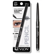 Revlon ColorStay Waterproof Eyeliner Pencil, Built-In Sharpener, 201 Black