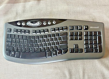 Microsoft Wireless Keyboard 3000 Model 1066 Ergonomic Multimedia Keyboard