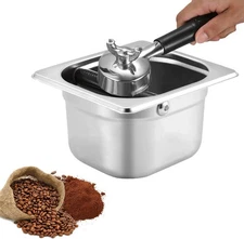 Stainless Steel Espresso Knock Box with Rubber Bar for Storing Underneath Most E