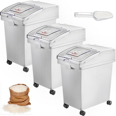 #ad 6.6Gal 25Lx3 Large Ingredient Storage Container Airtight Kitchen Flour Bin $57.99