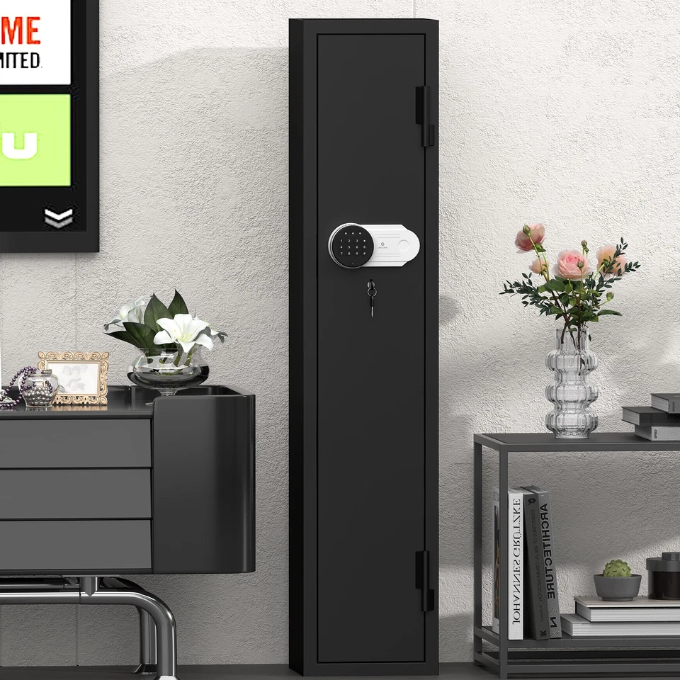 Caja fuerte para rifles y pistolas 2-3, cajas fuertes largas para armas de rifle, totalmente montada Foto 3 de 4