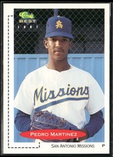 1991 Classic Best #355 Pedro Martinez Rookie Card RC Expos Red Sox NM-MT. rookie card picture