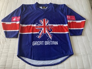 Team GB Ice Hockey Great Britain Signed Liam kirk 14 Jersey.