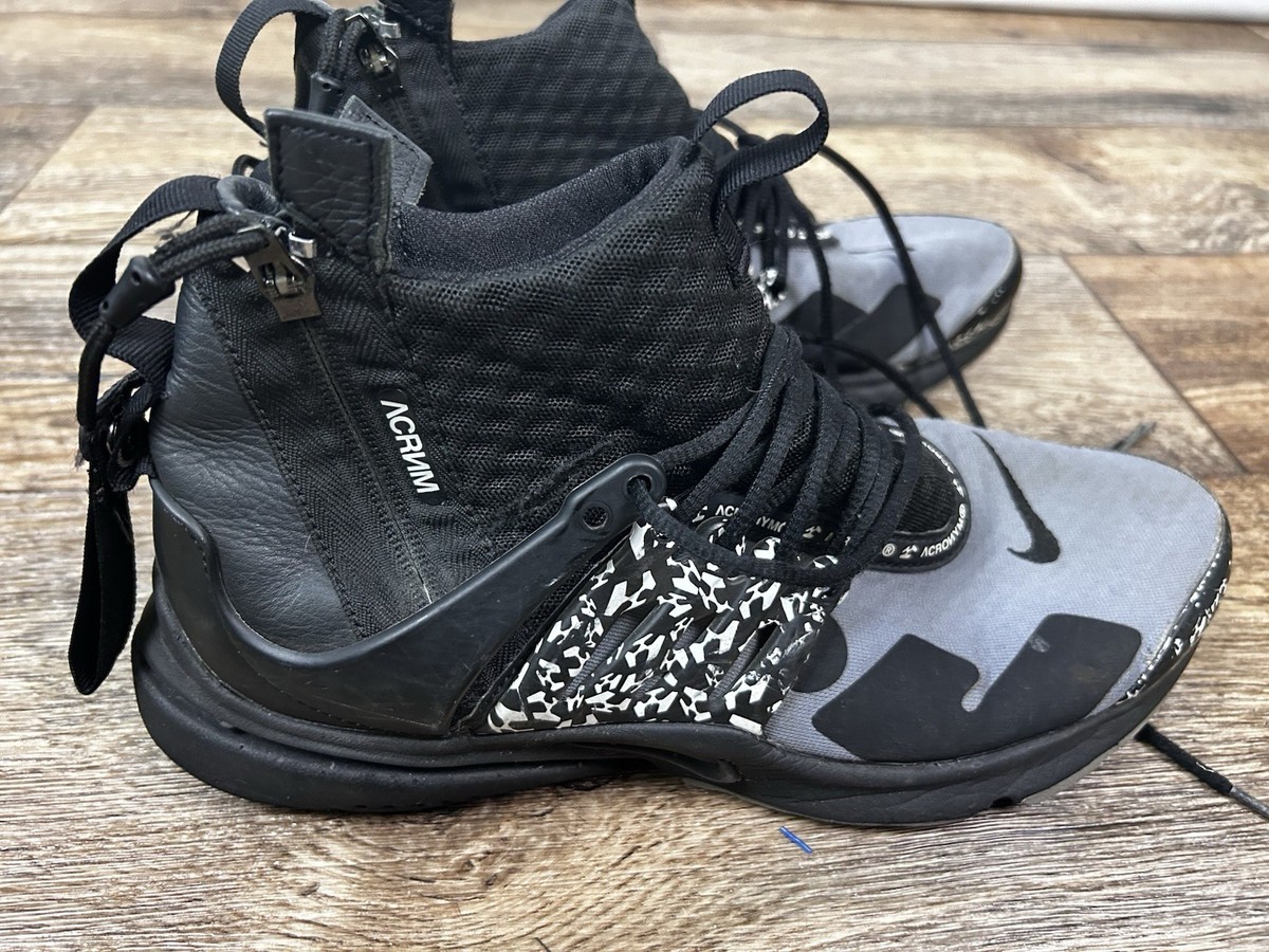 Nike Acronym x Air Presto Mid Cool Grey Men Size 8 Pre-owned No