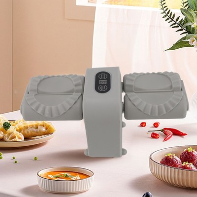Grey Double Head Automatic Dumpling Maker Mould Electric Dumpling Maker Machine