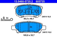 Bremsbelagsatz FÜR Mitsubishi Lancer Viii Sportback (Cx A) - ATE 13.0460-5735.2