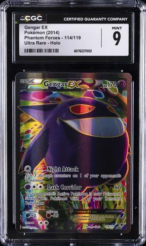 2014 POKEMON PHANTOM FORCES ULTRA RARE HOLO #114/119 GENGAR EX CGC 9