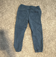 Nautica Boys Cotton Blue Solid Jogger Pants Elastic Waist Pull-On Casual Size 5